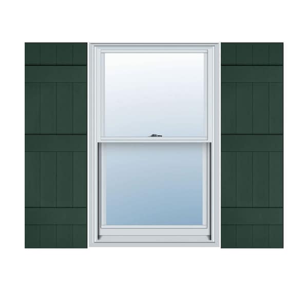 Ekena Millwork 14-in. W x 59-in. H Mid-America Vinyl, Size Four Board Joined Shutters, 122 - Midnight Green, PR 00031459122 - main